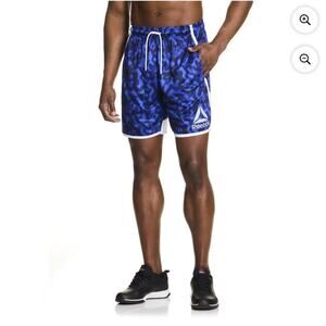Reebok Mens Groundwork Performance Knit Short 7" inseam Size Small Dazzling Blue
